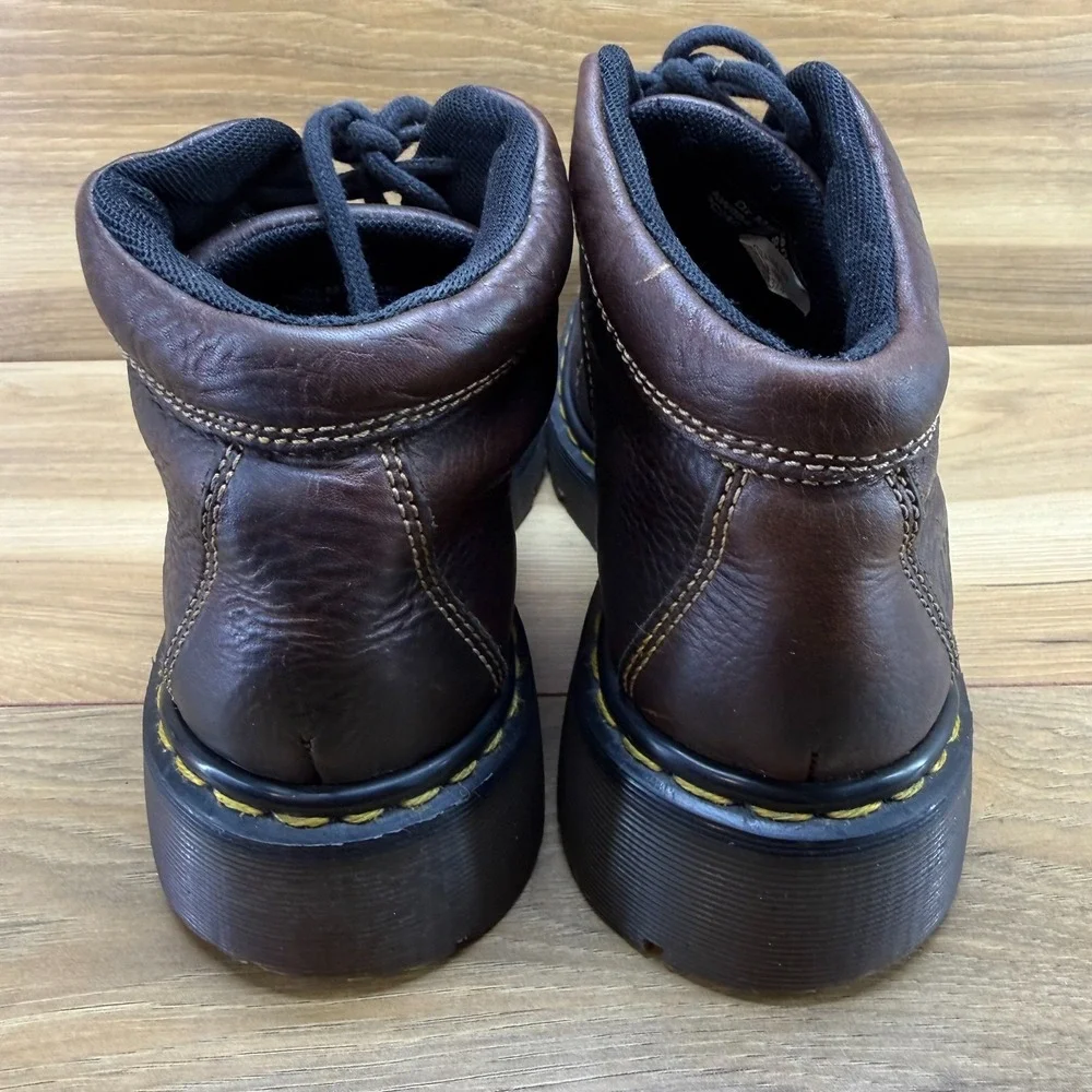 Dr Martens Vintage 90's Y2K Chunky Boots Mens US 8 UK 7 Brown Square Toe 9763